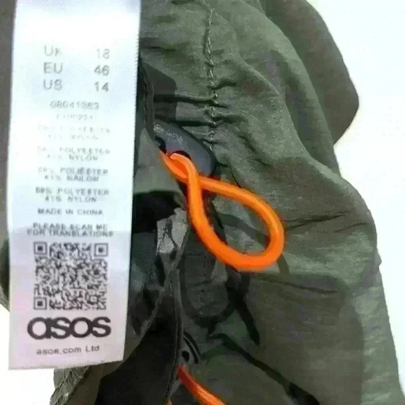 Paperbag Waist Shorts Khaki Drawstring Orange Women's Size 14US/18UK ASOS - Picture 3 of 4
